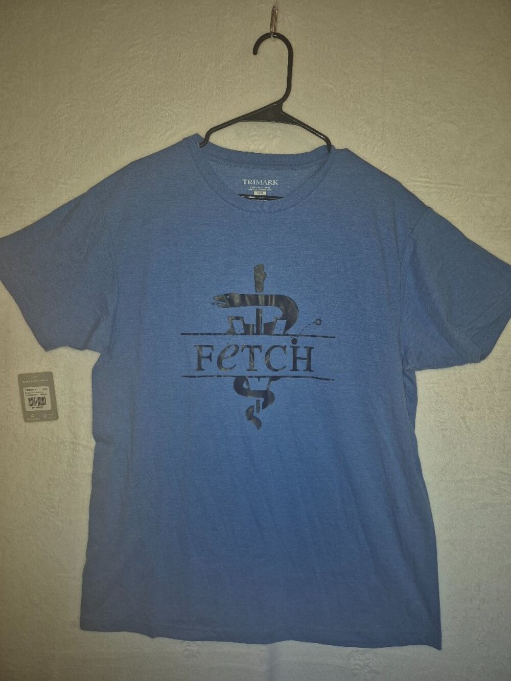 NWT Trimark Men's Fetch Veterinary Graphic T-Shirt Medium New Royal Blue Heather